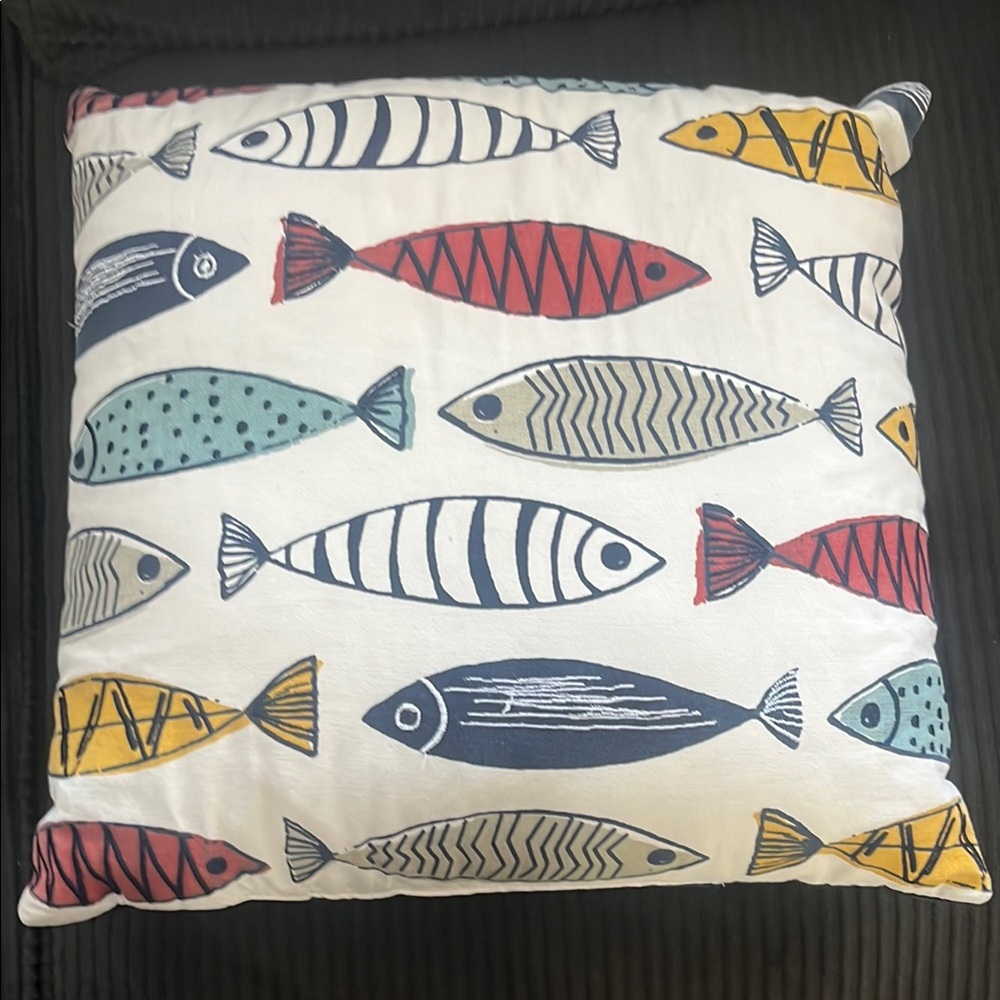 Red and Blue Fish Pattern Pillow Bedding
